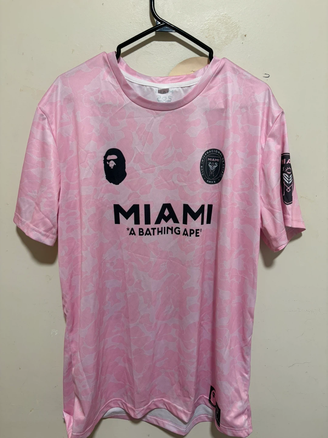 Pink Miami bape jersey