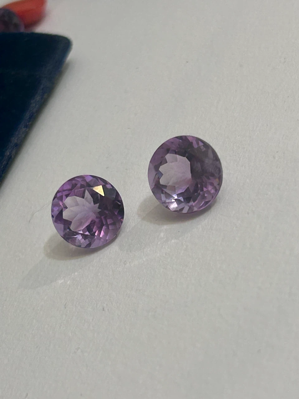 Round Lavender Natural Amethyst Gemstones (Matched Pair - 12mm) - photo 2