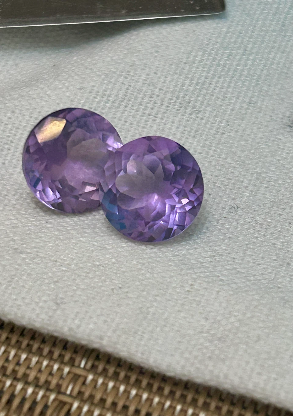 Round Lavender Natural Amethyst Gemstones (Matched Pair - 12mm)