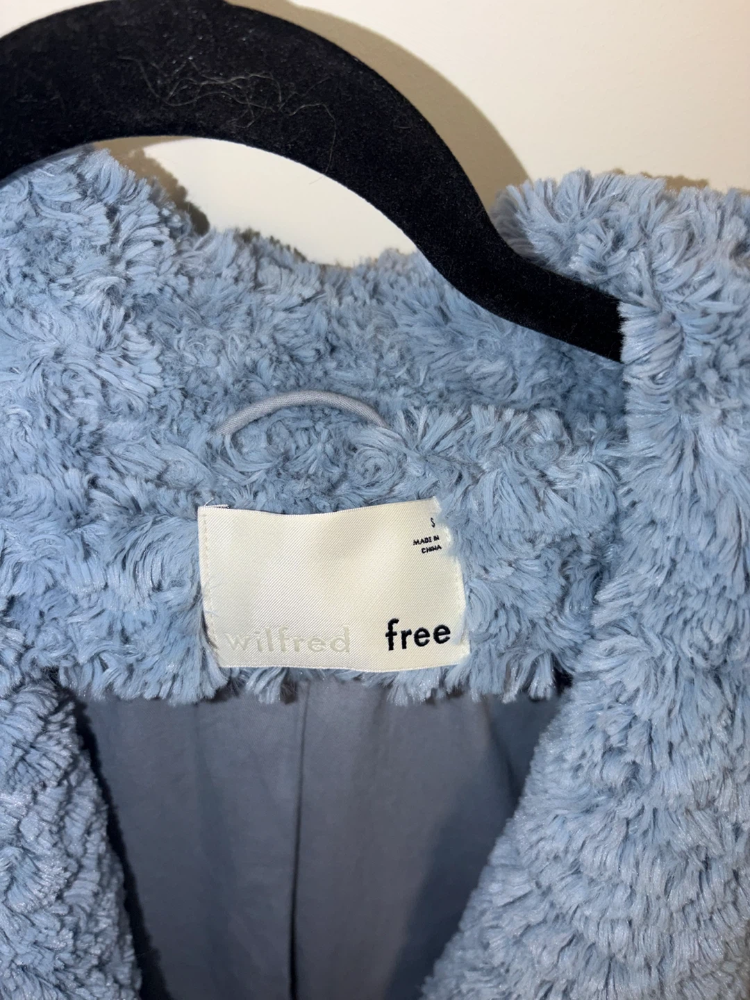 Wilfred Free Blue Faux Fur Jacket - Size Small - photo 3