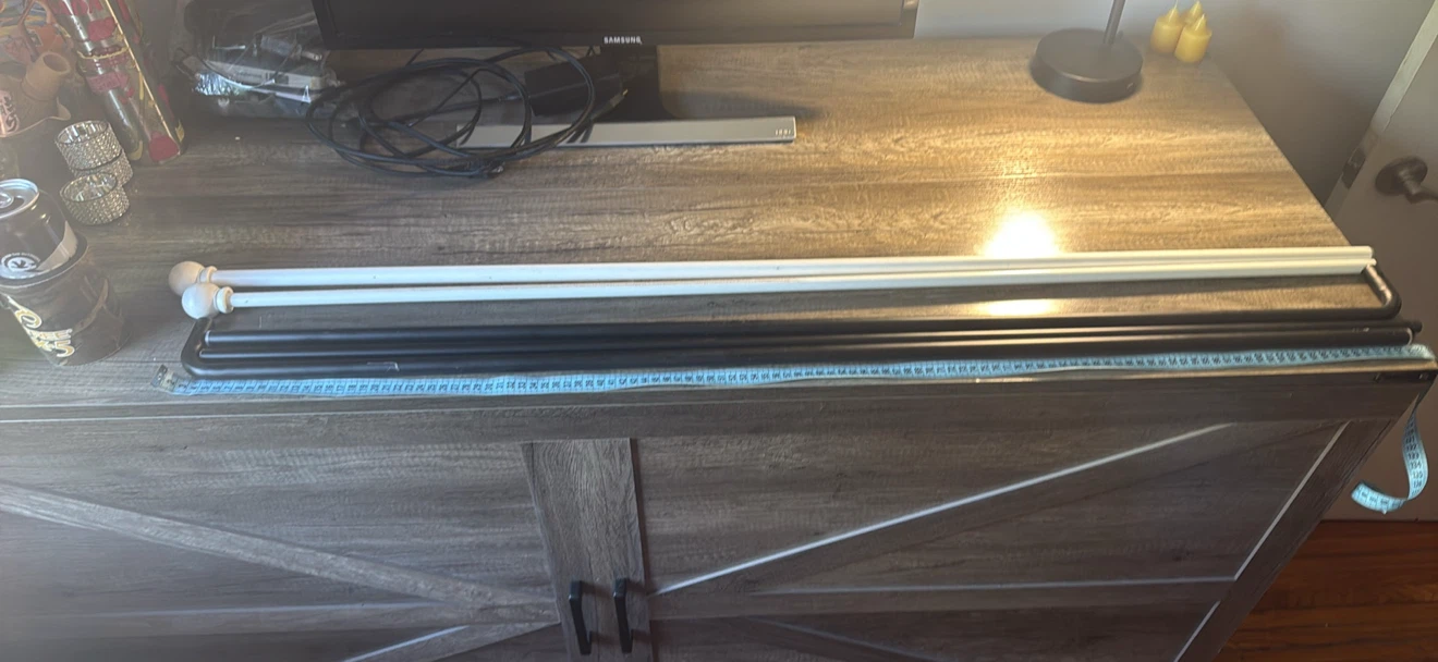 Set of Curtain Rods, Black and White