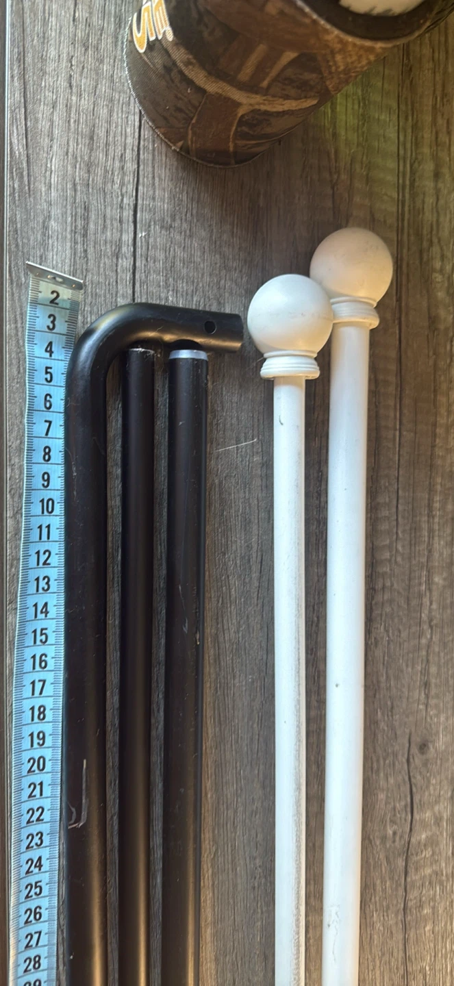 Set of Curtain Rods, Black and White - photo 2
