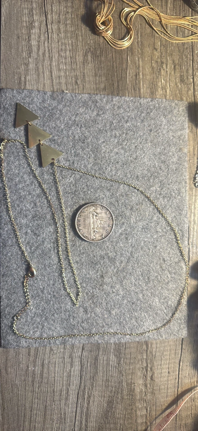 Gold-Tone Geometric Triangle Necklace