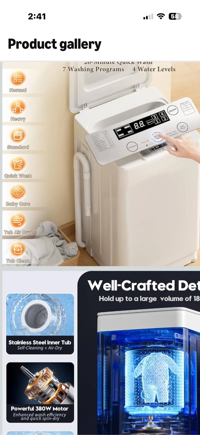 Portable Top Load Washing Machine 18 lbs