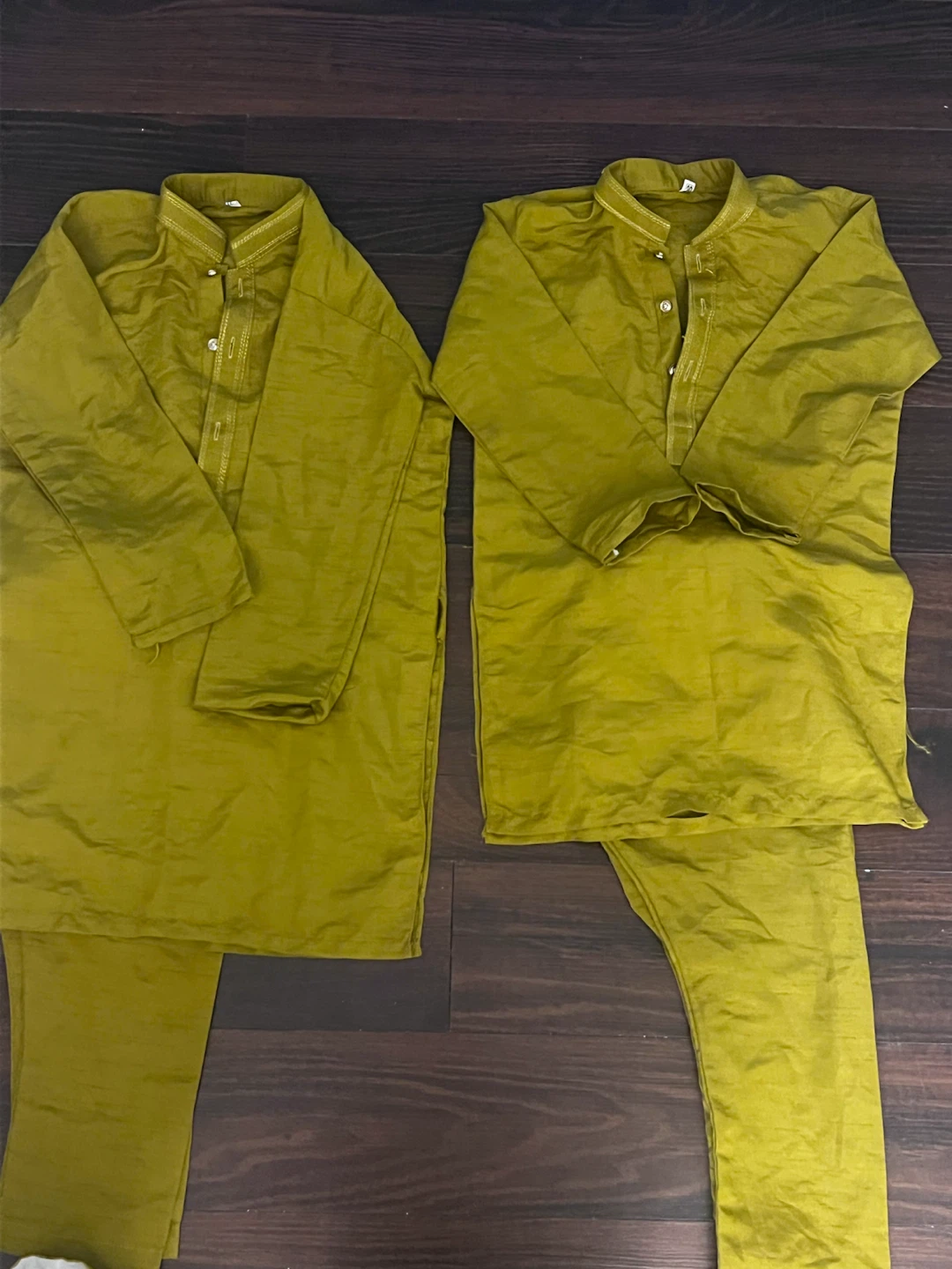 2 Boys Mustard Yellow Kurta Pajama and Vest Sets - photo 3