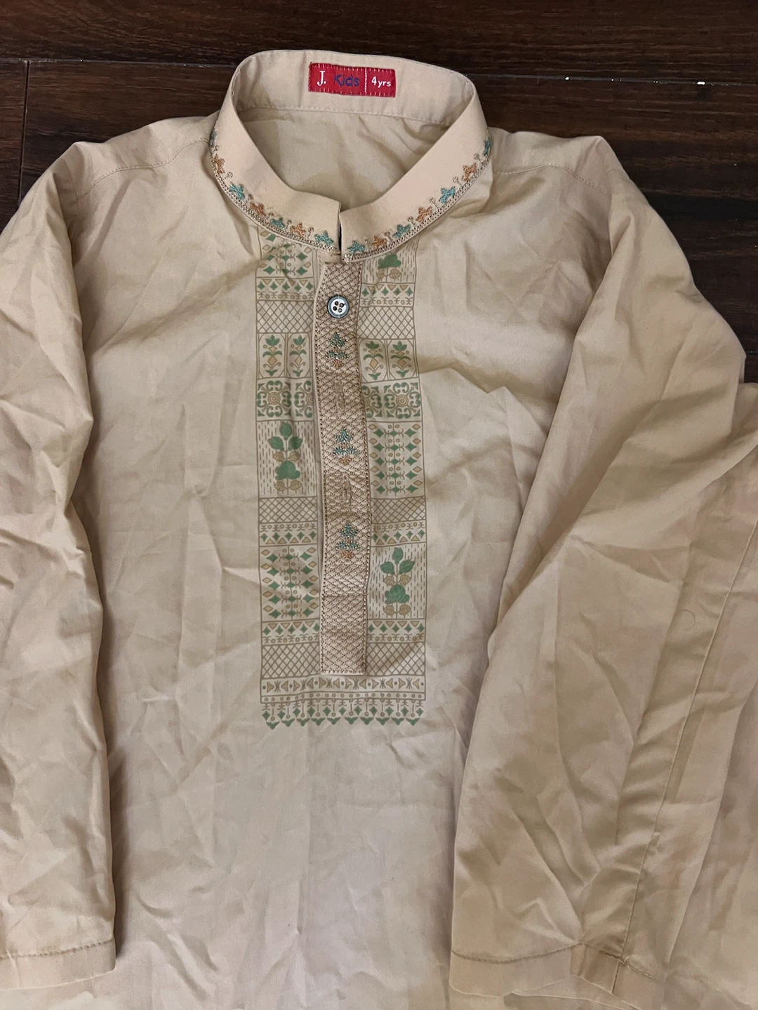 J. Kids Beige Kurta Pajama Set - photo 2