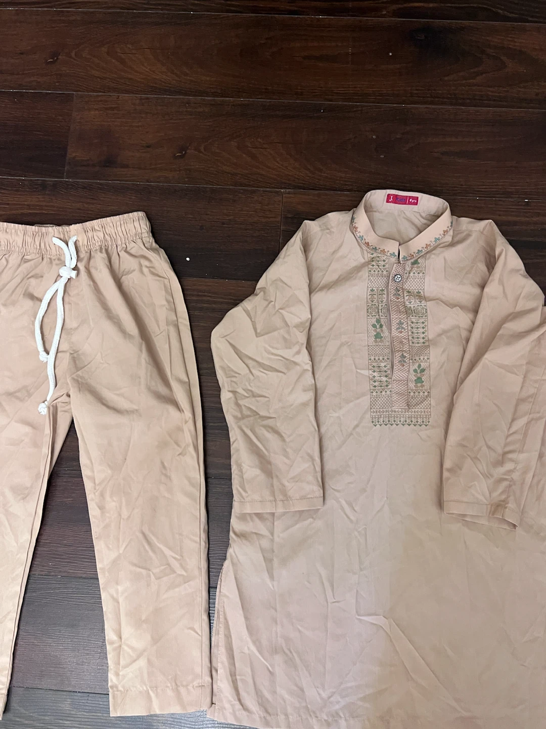J. Kids Beige Kurta Pajama Set - photo 3