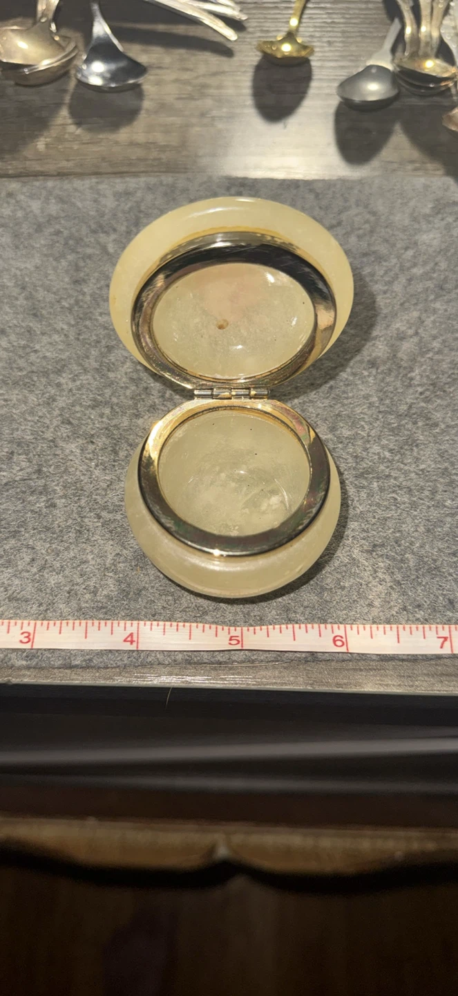 Polished Alabaster trinket jar / box - photo 3