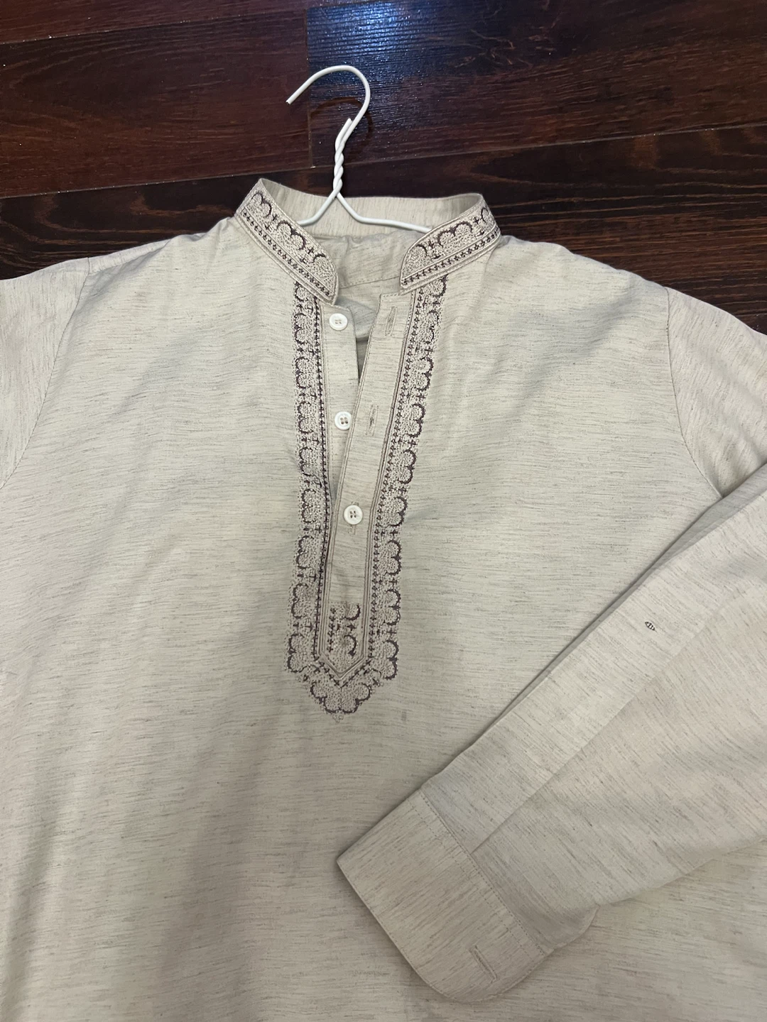 Light Grey Embroidered Kurta - photo 3