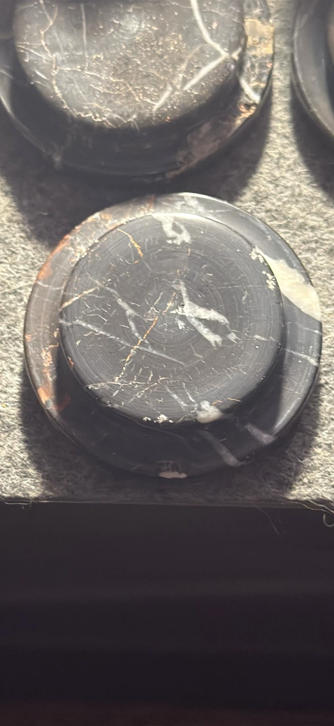 Set of 5 Black Marble Cup/Vessel Containers - photo 3