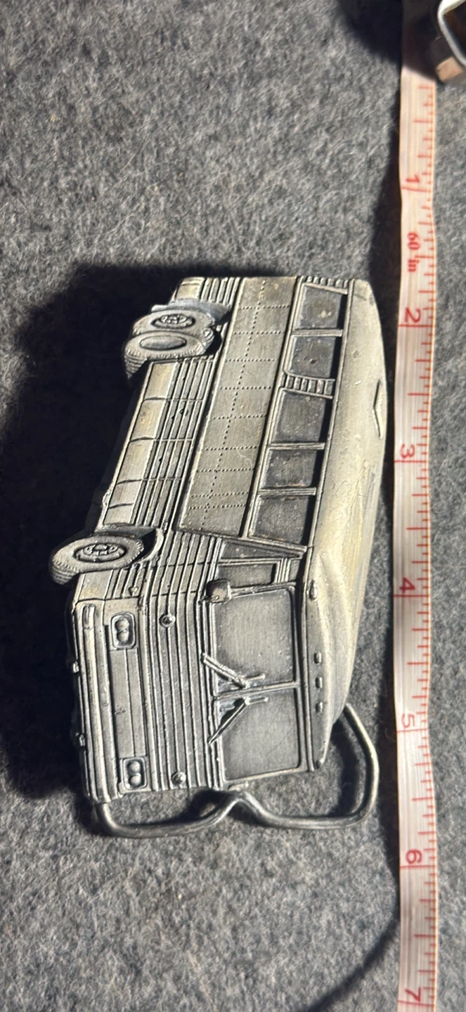 Vintage 1978 bus belt buckle bergamot brass works