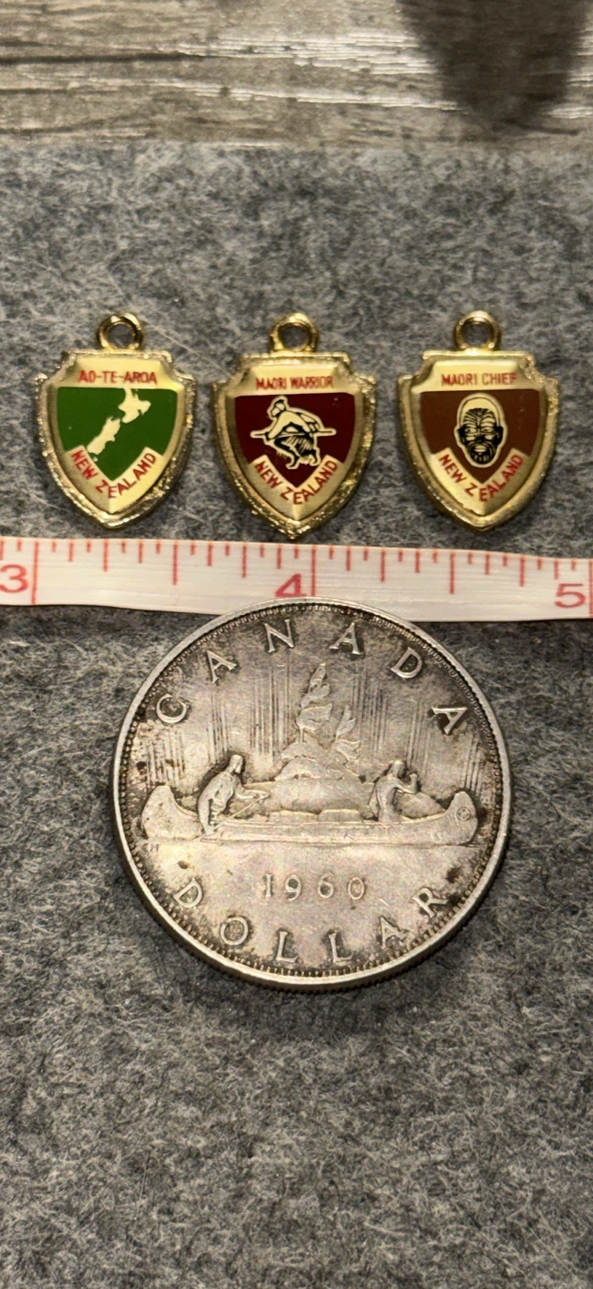 Set of 3 New Zealand Souvenir Shield Charms