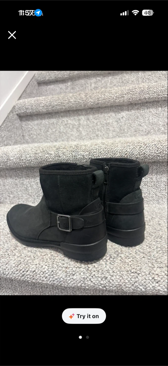 Ugg Black Suede Ankle Boots