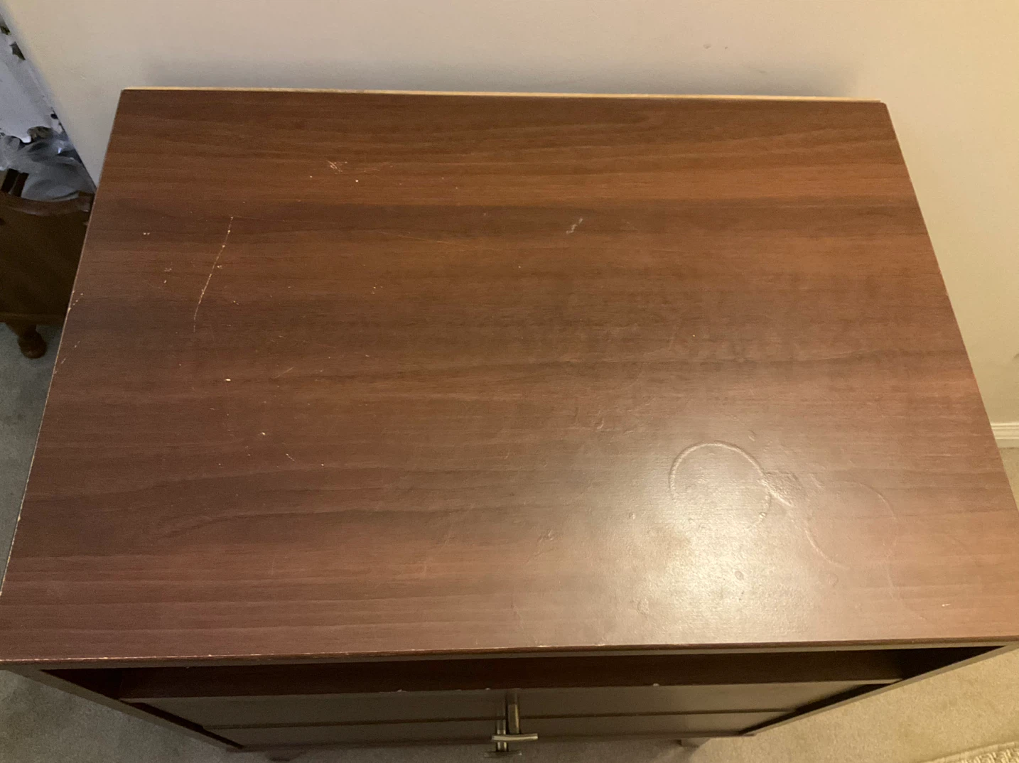 Mcm style nightstand/side table with Two Drawers - photo 2