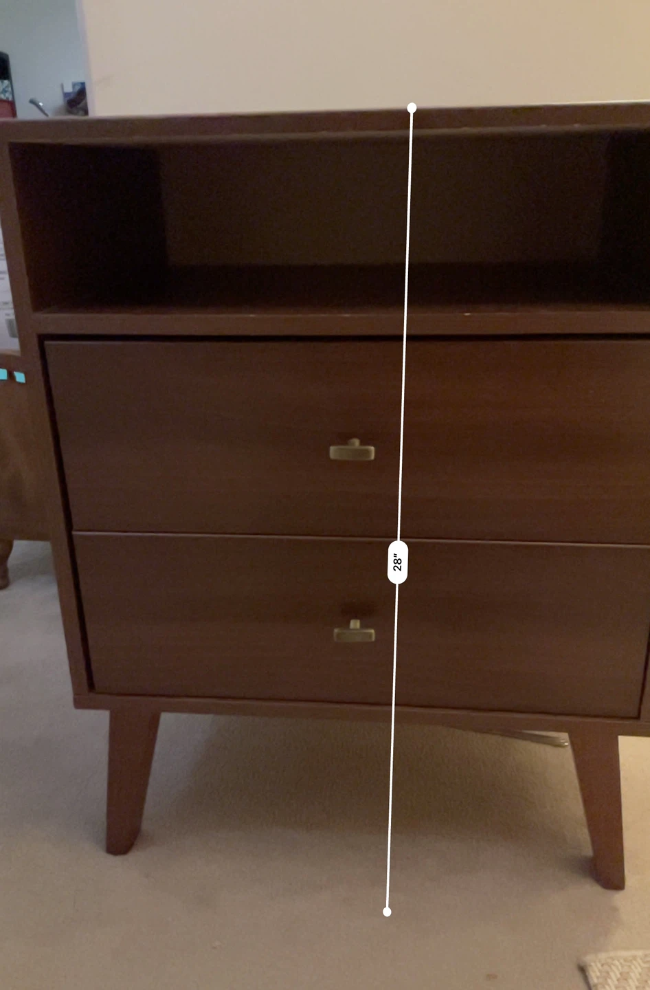 Mcm style nightstand/side table with Two Drawers - photo 5