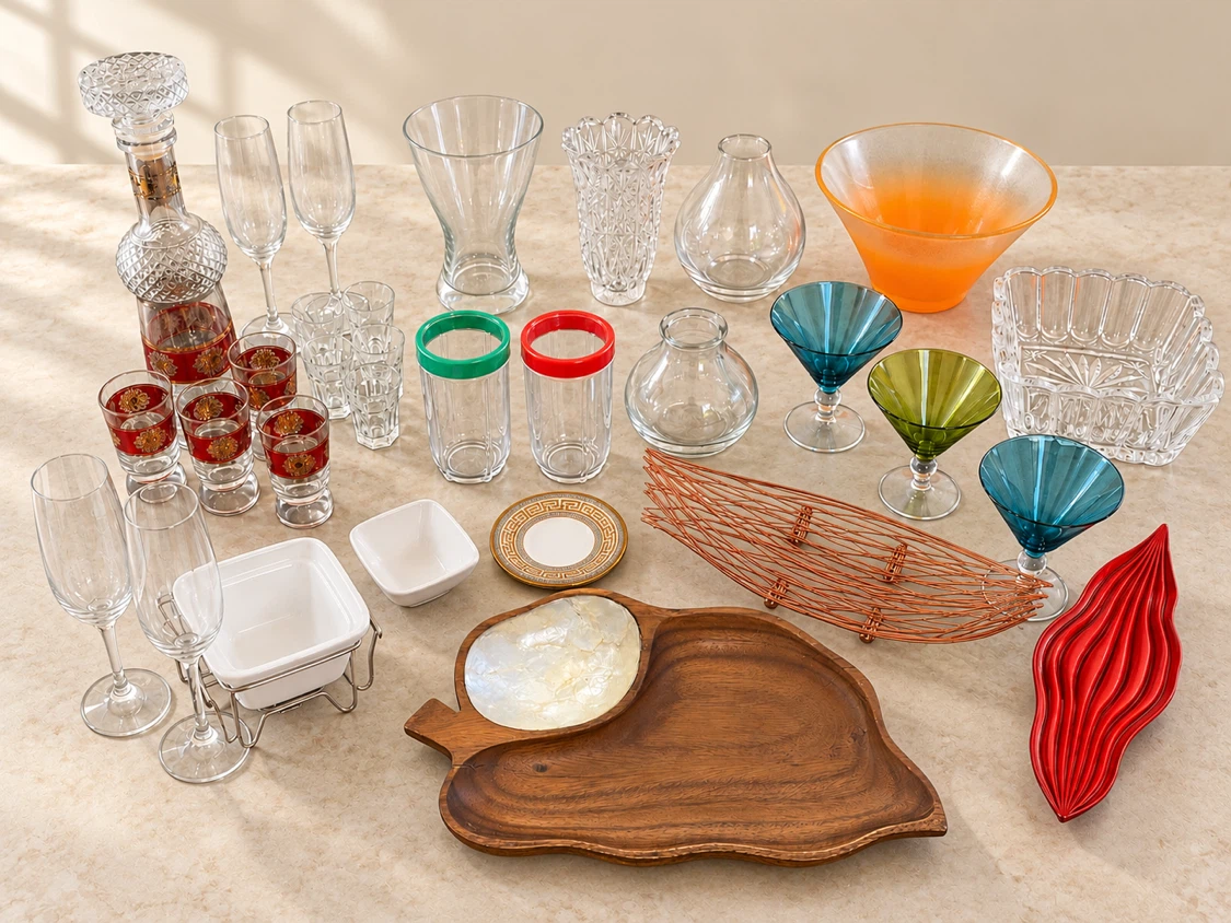 Assorted Home Decor and Glassware Collection