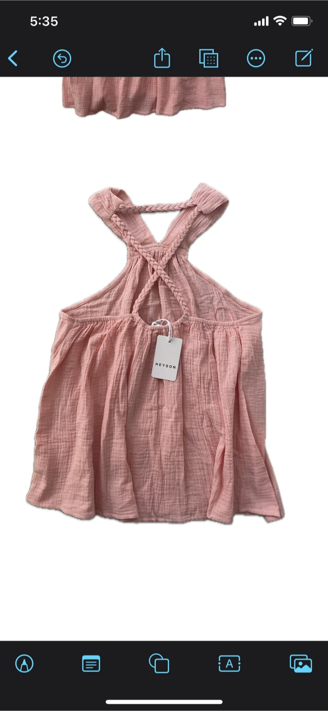 Pink Muslin Halter Top rear view