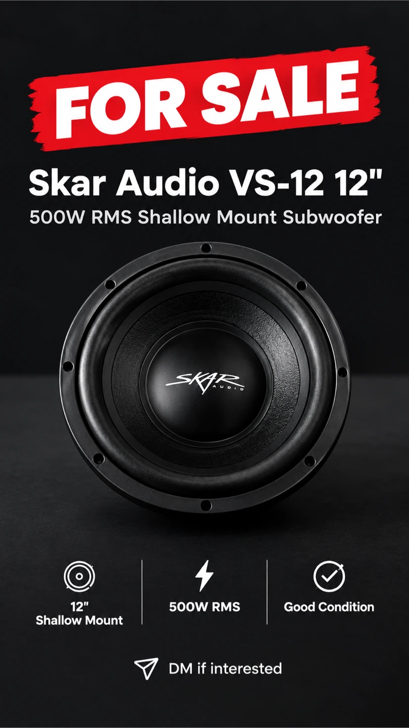 Skar Audio VS-12 12-inch 500W RMS Shallow Mount Subwoofer