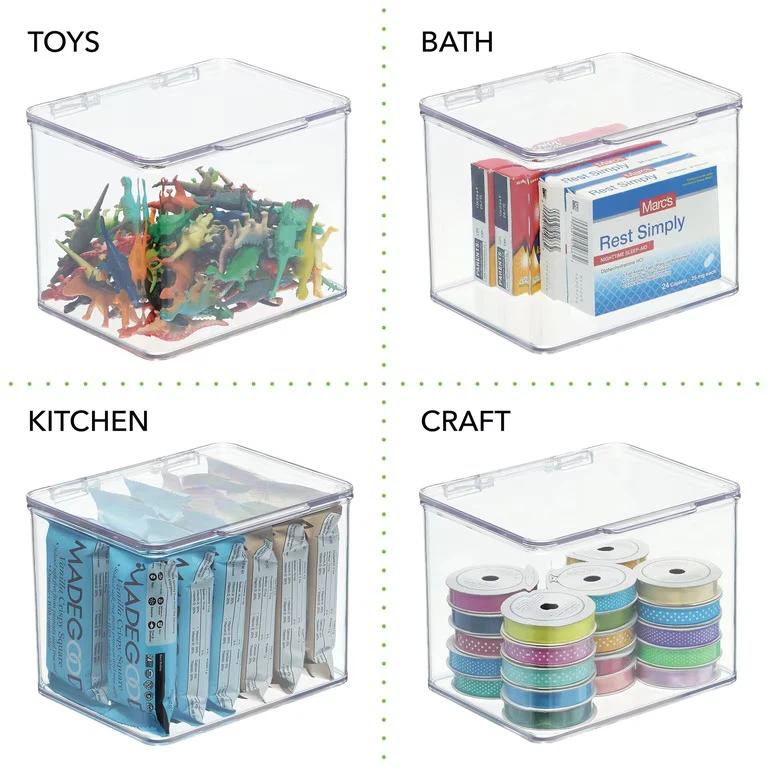 mDesign Clear Storage Bin with Hinged Lid - photo 2
