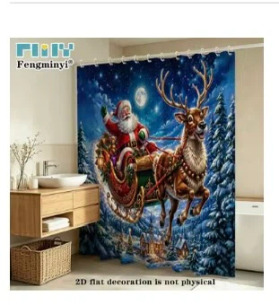 Fengminyi Christmas Shower Curtain