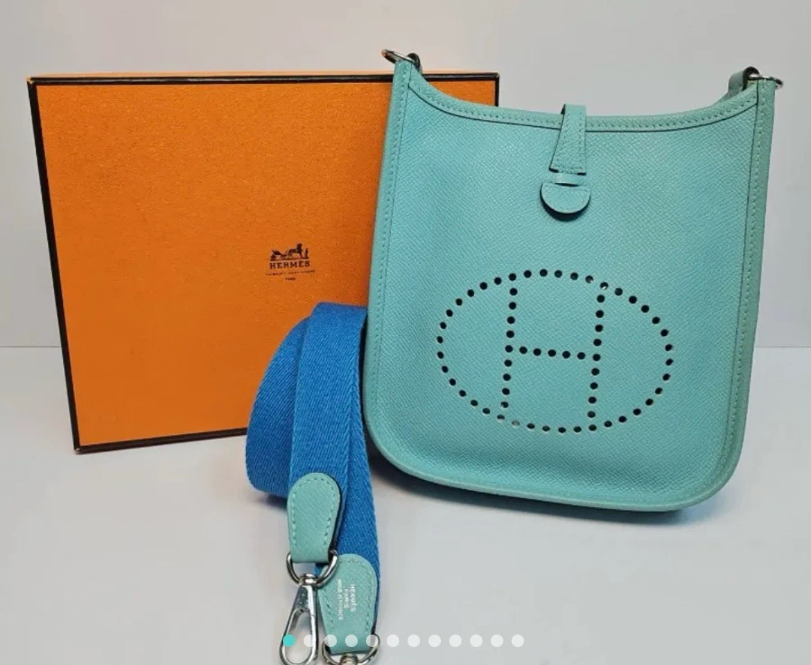 💙 Hermès Evelyne TPM 16 | Bleu Atoll (3P) × Bleu Zanzibar (B3) - photo 2