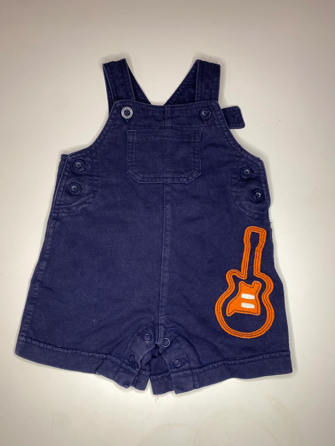 4/$10 Carter's Navy Blue Guitar Overalls - 6 Months