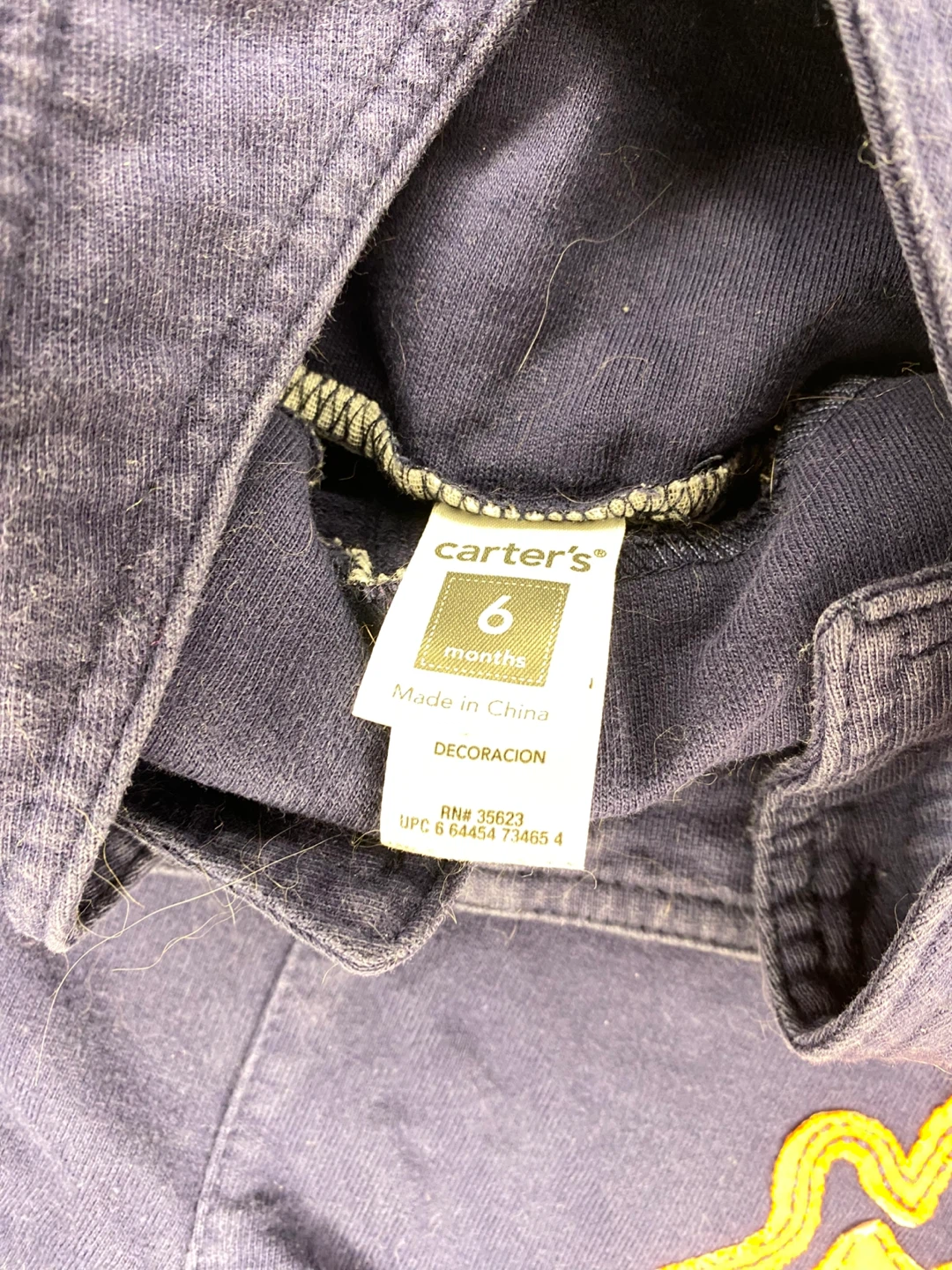 4/$10 Carter's Navy Blue Guitar Overalls - 6 Months - photo 4