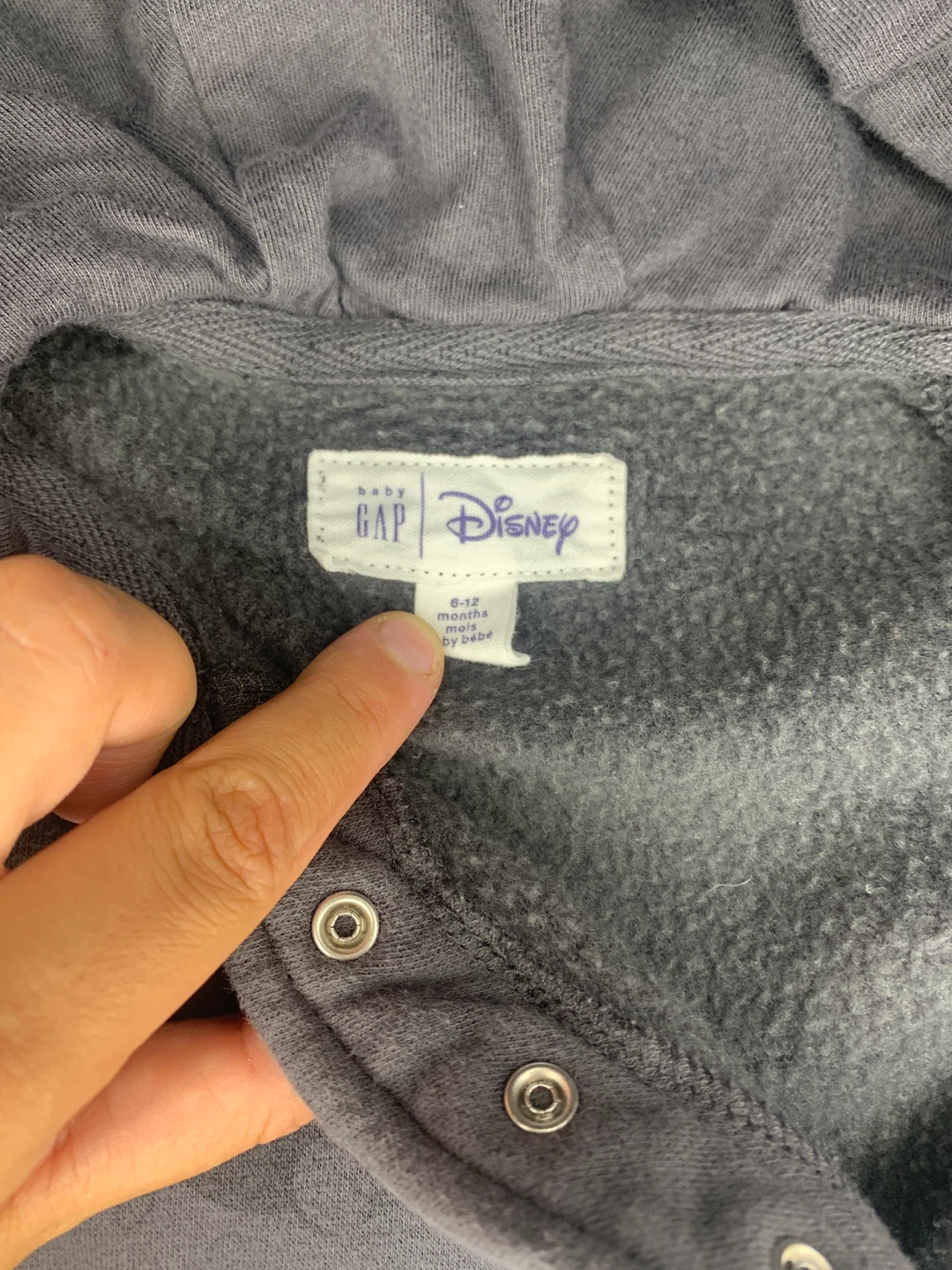 4/$10 Baby Gap Disney hooded jumpsuit fleece Mickey 6-12M - photo 3