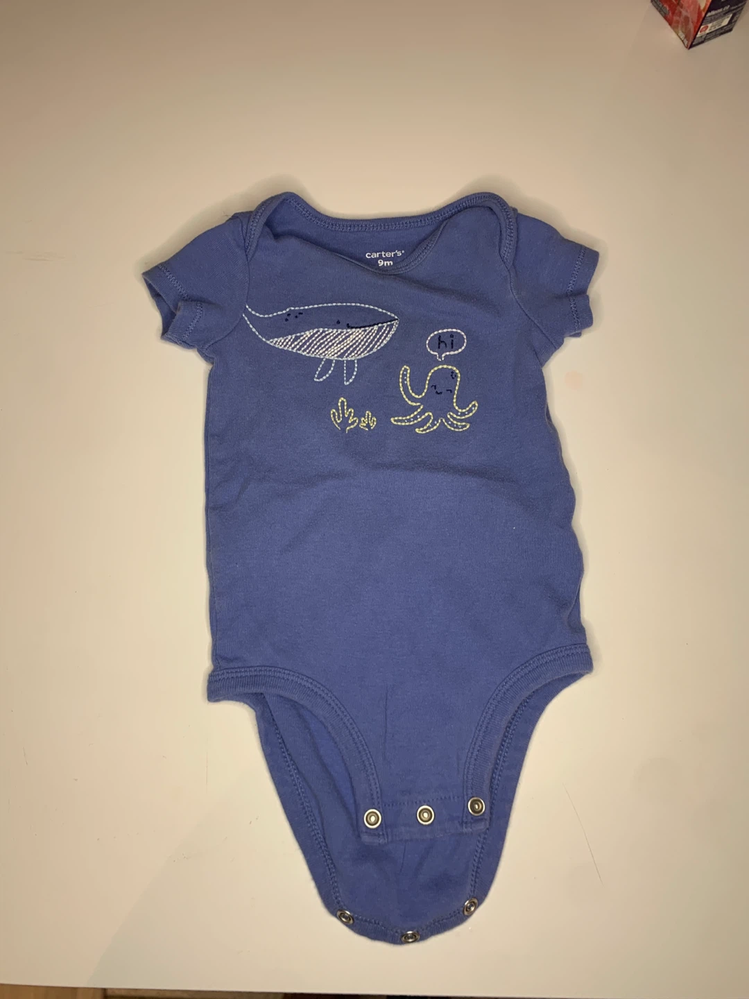 4/$10 Carter's Blue Ocean Bodysuit 9m