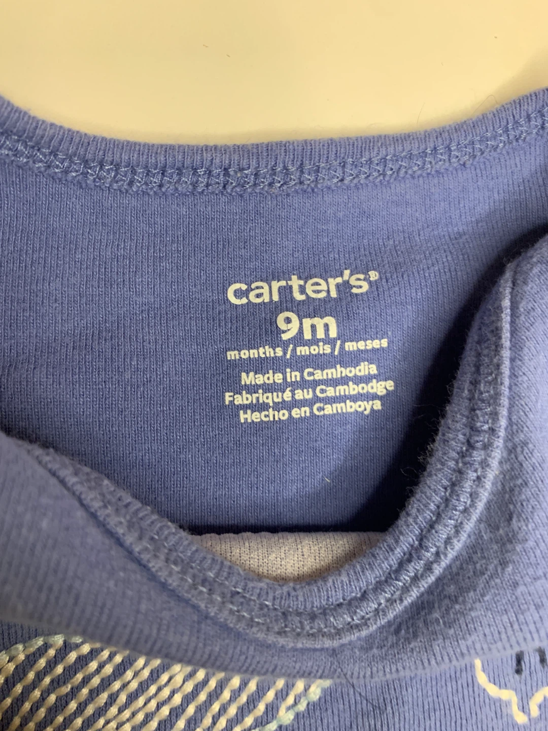 4/$10 Carter's Blue Ocean Bodysuit 9m - photo 3