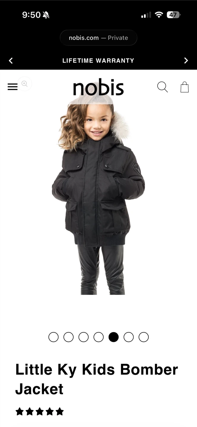 Nobis Little Ky Kids Bomber Jacket Size XS - photo 3