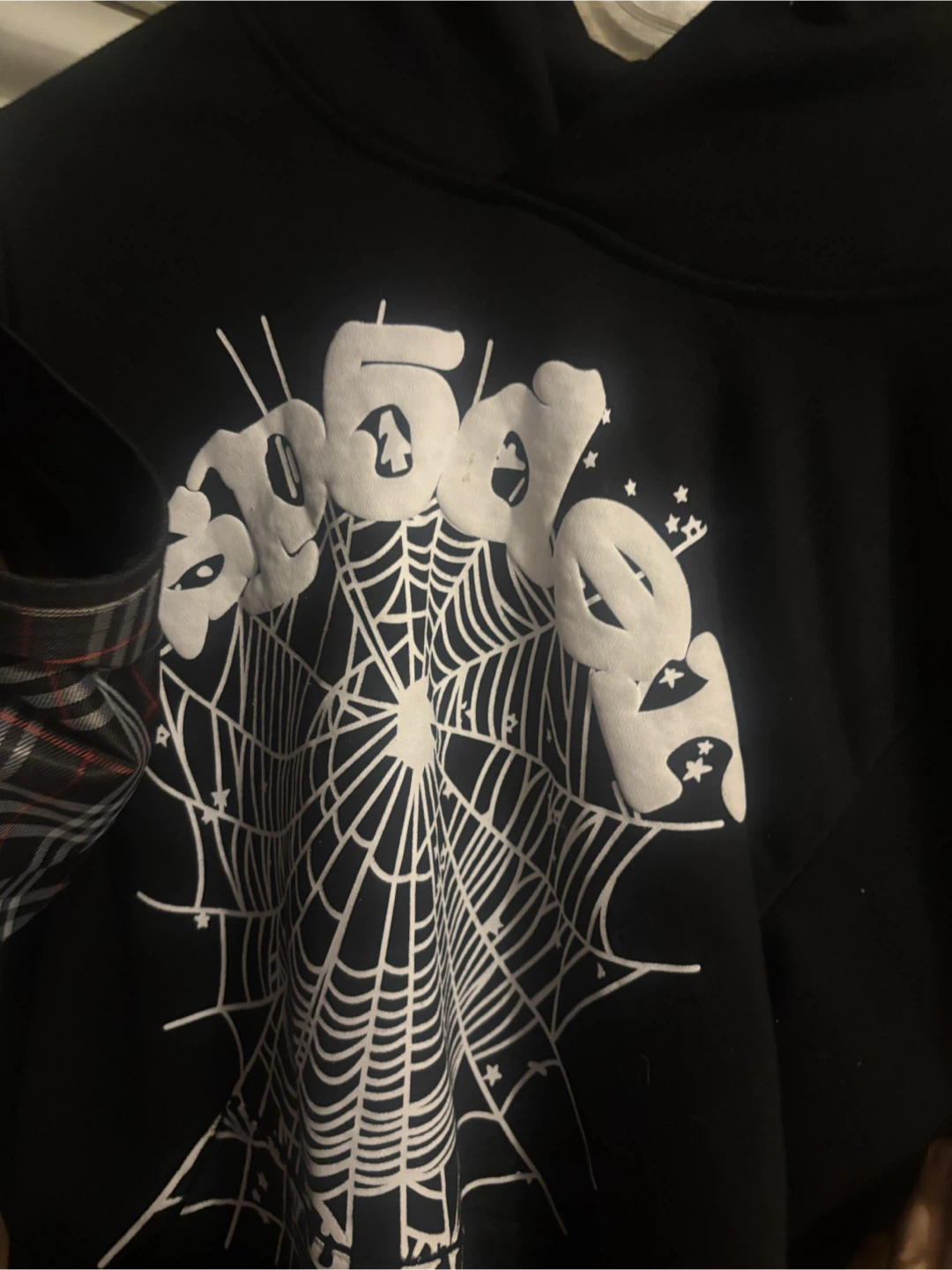 Sp5der Black Sweatpants and sp5der hoodie