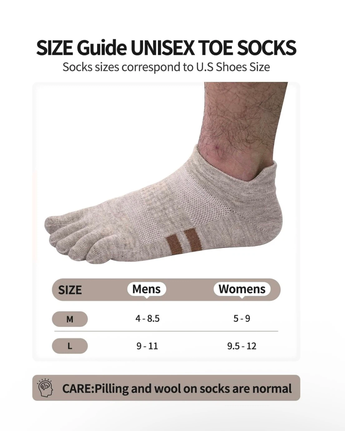 Brand new 3 Pairs of Size M SonicWheat Merino Wool Toe Socks - photo 4