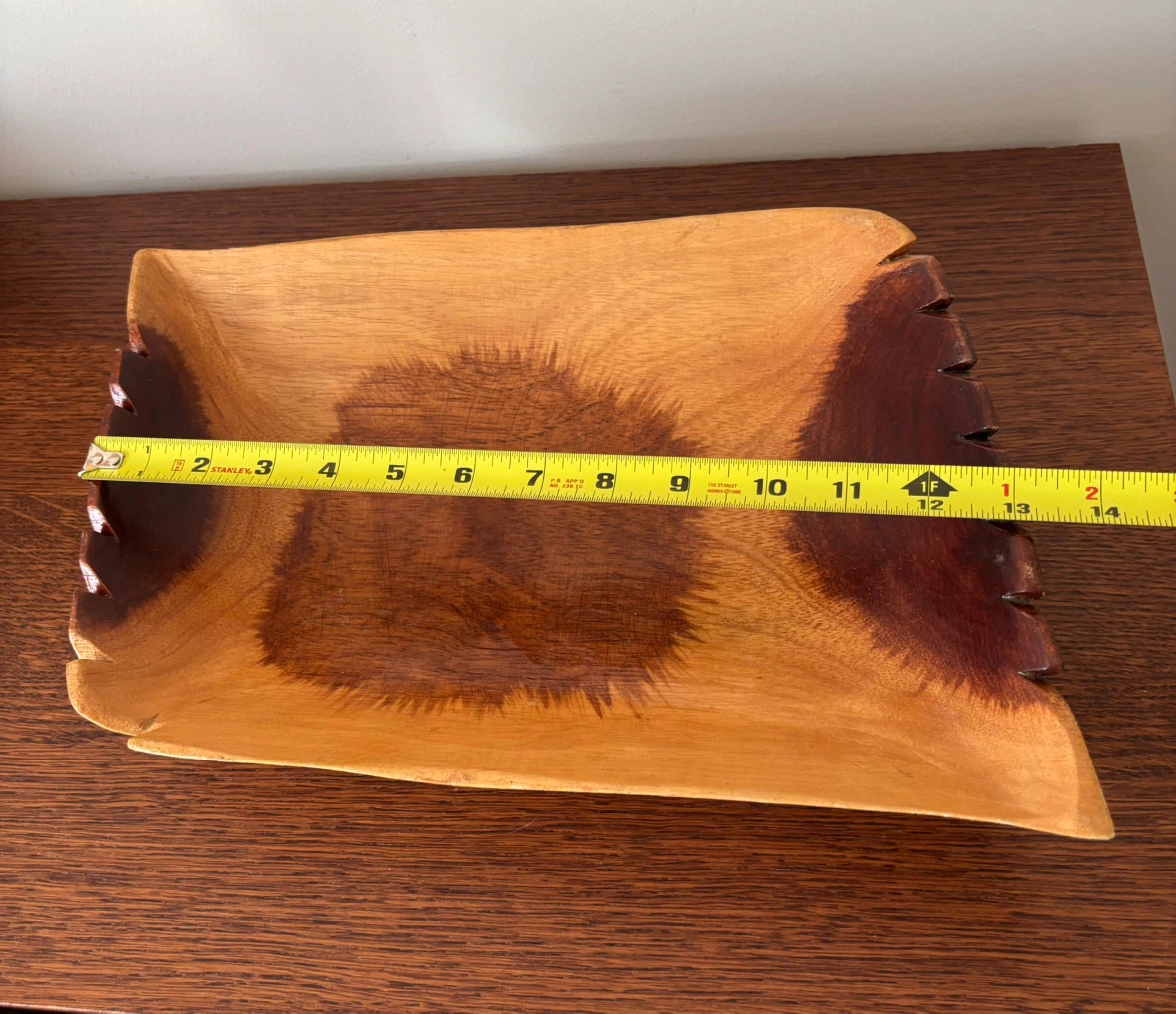 Hand Carved Monkey Pod Wood Asymmetric Centerpiece Bowl - photo 3
