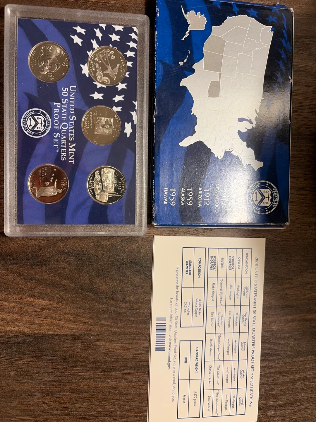 2008 United States Mint 50 State Quarters Proof Set - photo 2