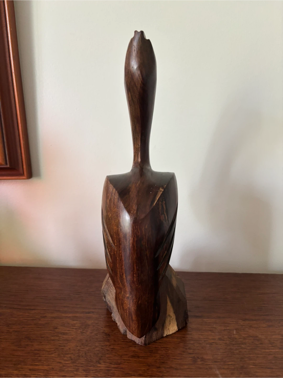 Hand-Carved Iron Wooden Pelican Statue - photo 4