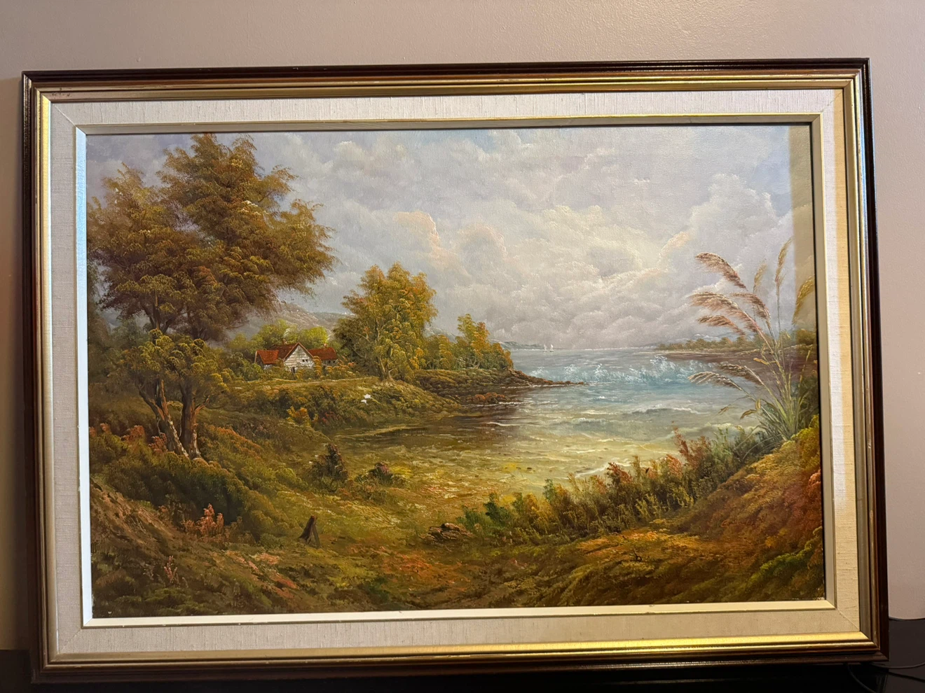 Framed Landscape Oil Painting