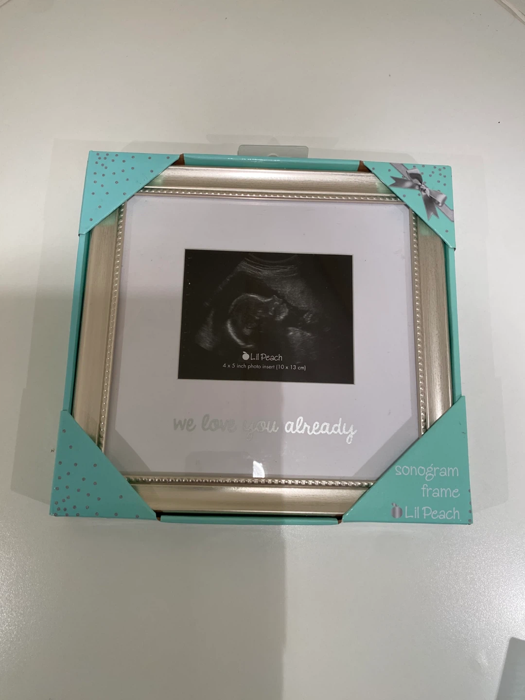 4/$10 NWT Lil Peach Sonogram Picture Frame Baby