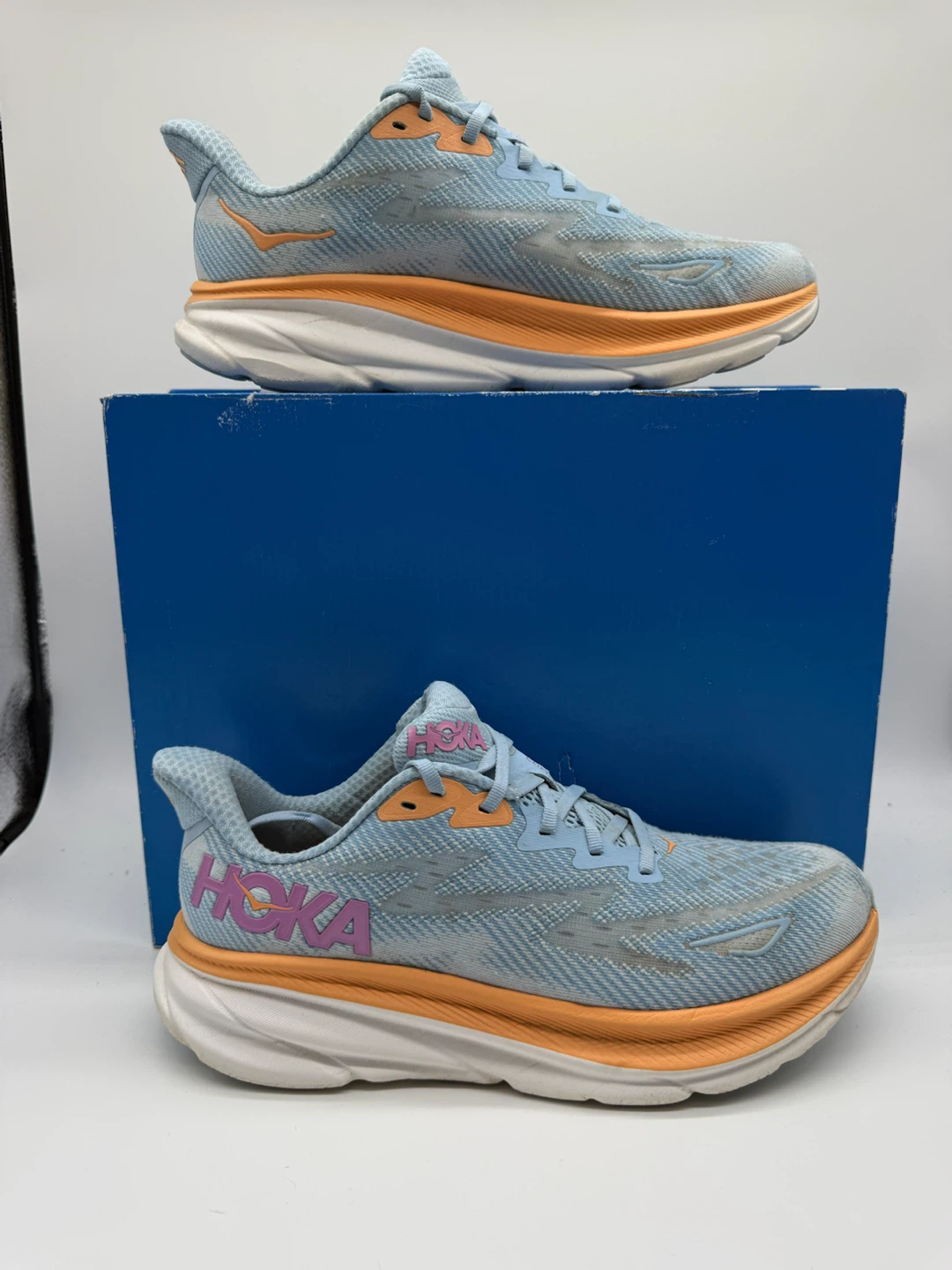 HOKA Clifton 9 Wide 'Airy Blue' Women’s Running Shoes Size US 9D - photo 2