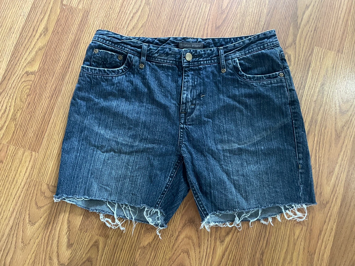 Tristan & Iseut women’s size 10 Y2K cutoff jean shorts, blue