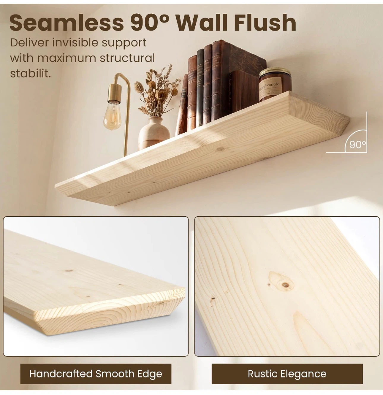 Acvoy 30in Wooden Floating Shelves - Real Wood - BNIB - photo 4