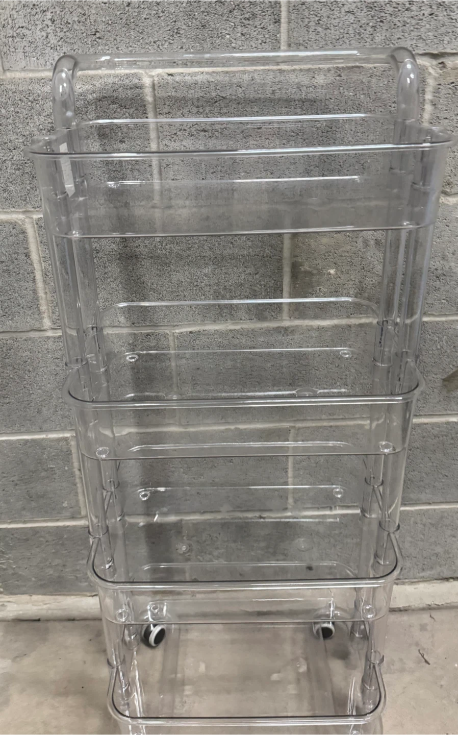 Clear 4-Tier Rolling Storage Cart - photo 5