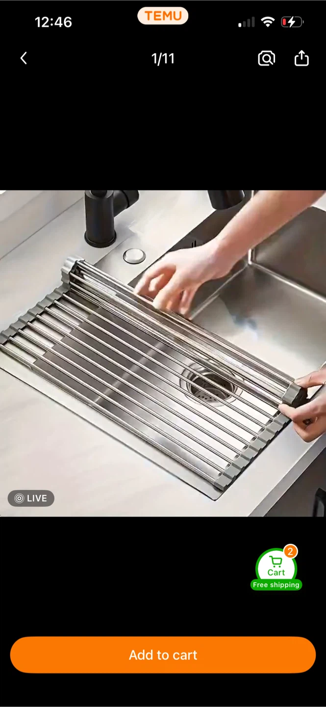 Roll-Up Over-Sink Drying Rack