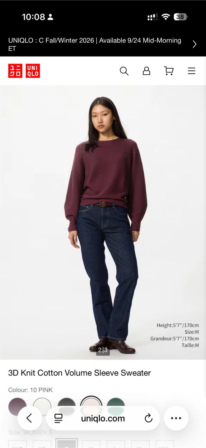 Uniqlo 3D Knit Cotton Volume Sleeve Sweater - photo 2