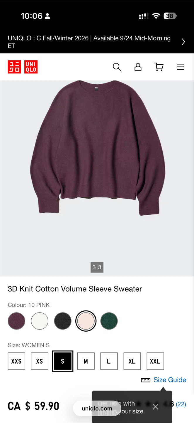 Uniqlo 3D Knit Cotton Volume Sleeve Sweater - photo 3