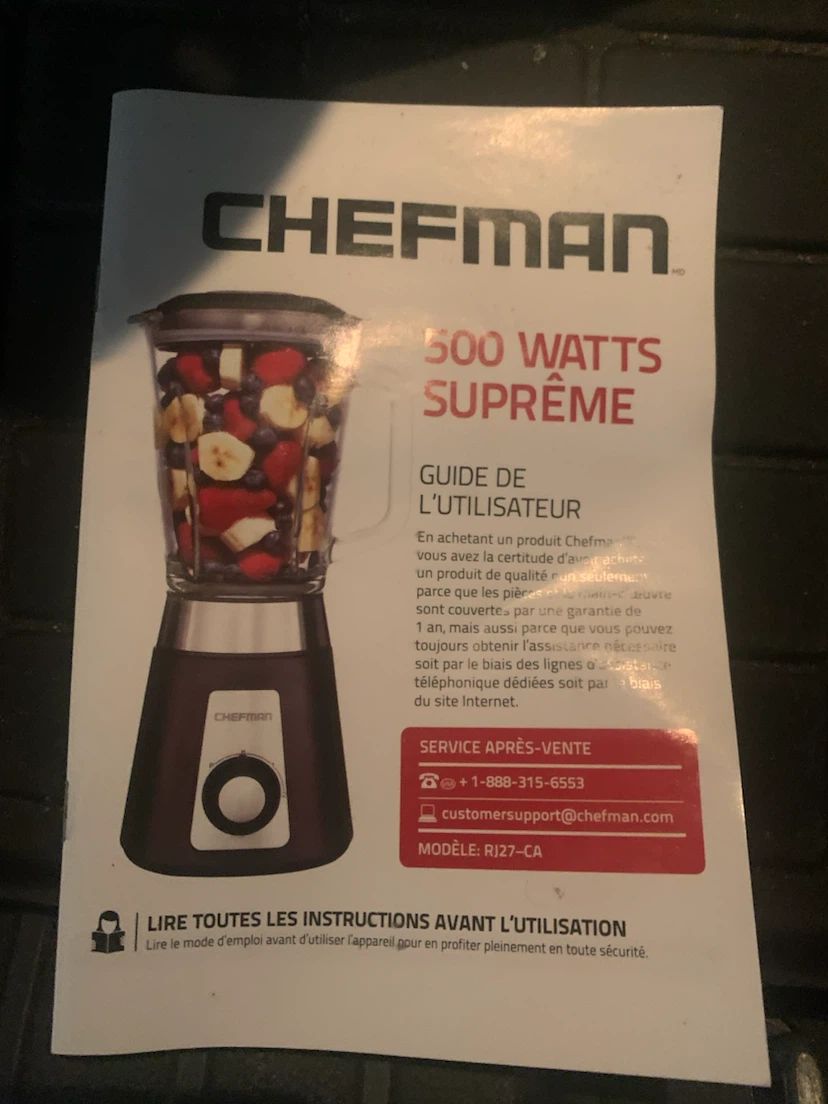 Chefman 500 Watts Supreme Blender