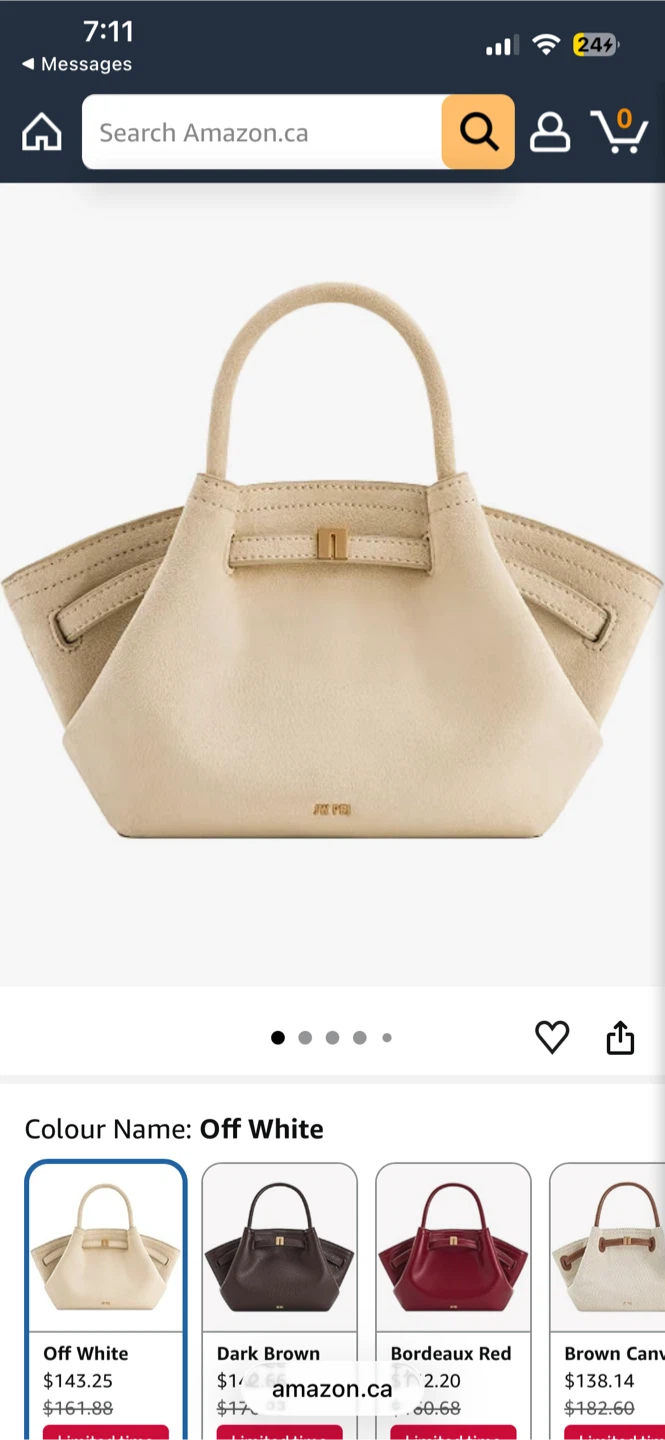 JW PEI Women’s Hana Mini Faux Suede Tote Bag (off white - photo 3