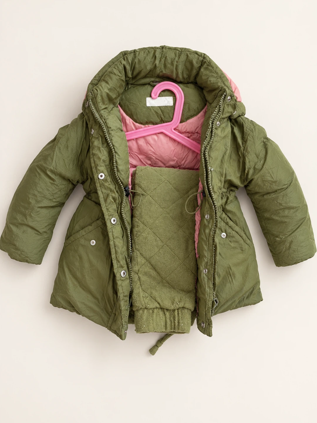 H&M Olive Green Hooded Coat and Pants Set