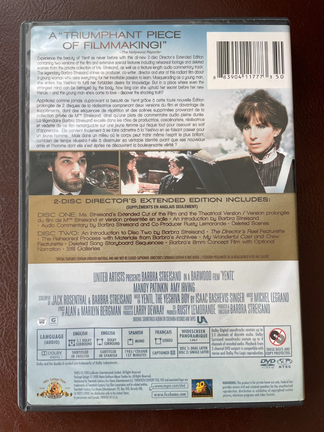 Yentl 2 Disc Director’s Cut DVD Set, Barbara Streisand - photo 3