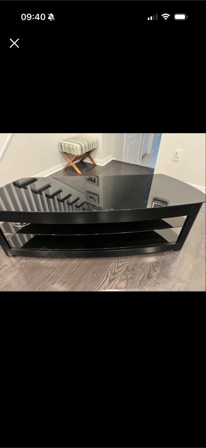 Black Corner TV Stand